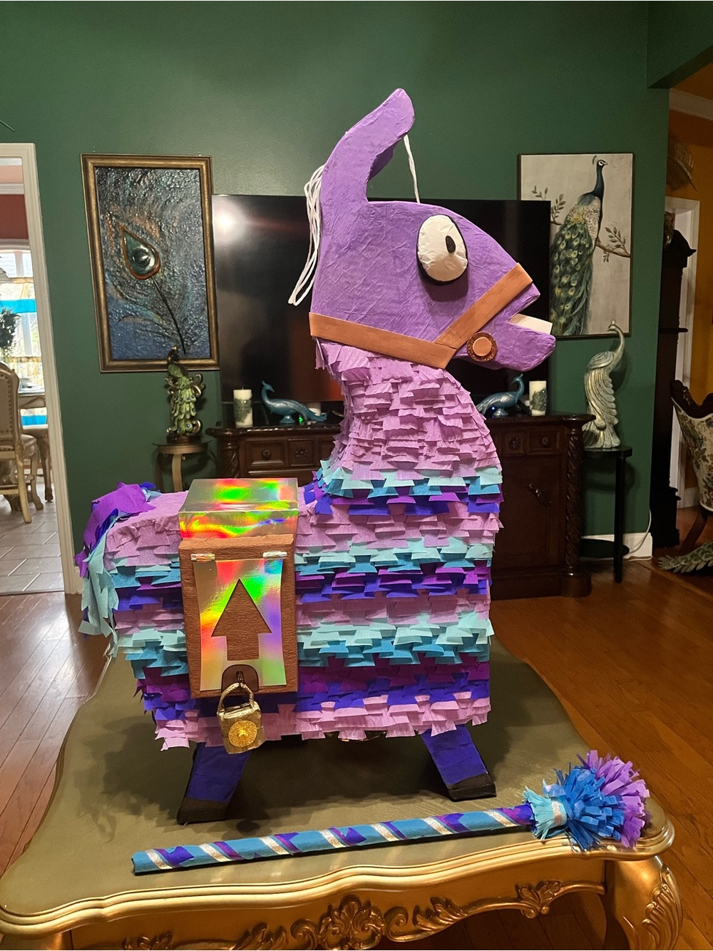 Fortnite Purple Layered Llama Piñata (bought two weeks before to make this piñat
